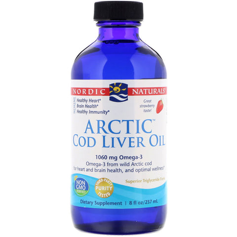 Arctic Cod Liver Oil 8 oz-Stawberry-Nordic3